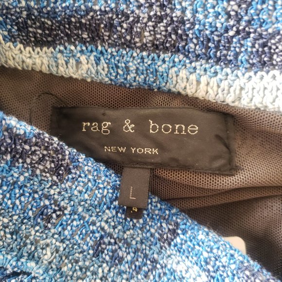 Rag & Bone Jasmin Blue Crochet Mosaic Skirt  - Size L - Picture 9 of 11